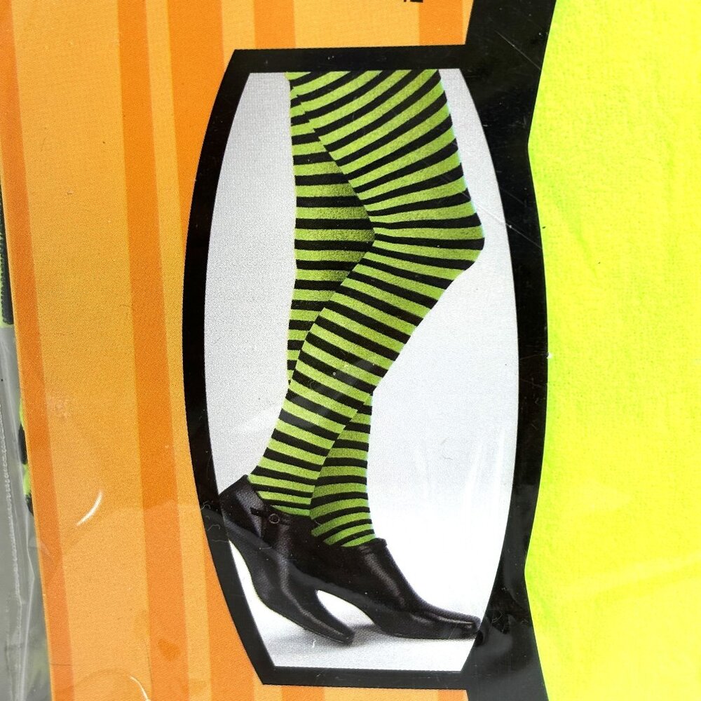 * Disguise Costumes Yellow Blk Stripe  Tights Pantyhose NOS NWT